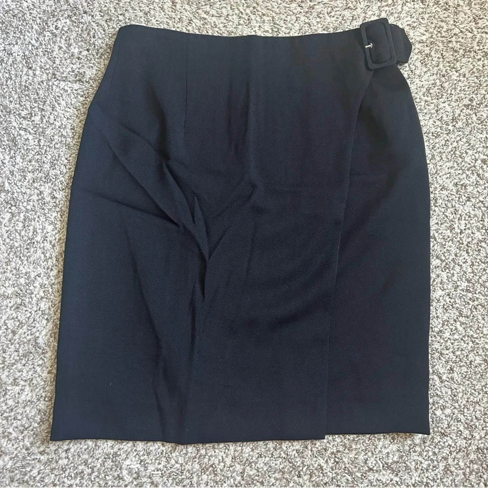 Mondi Black Pencil Skirt with Buckle Accent Office Neutral Formal Casual 6